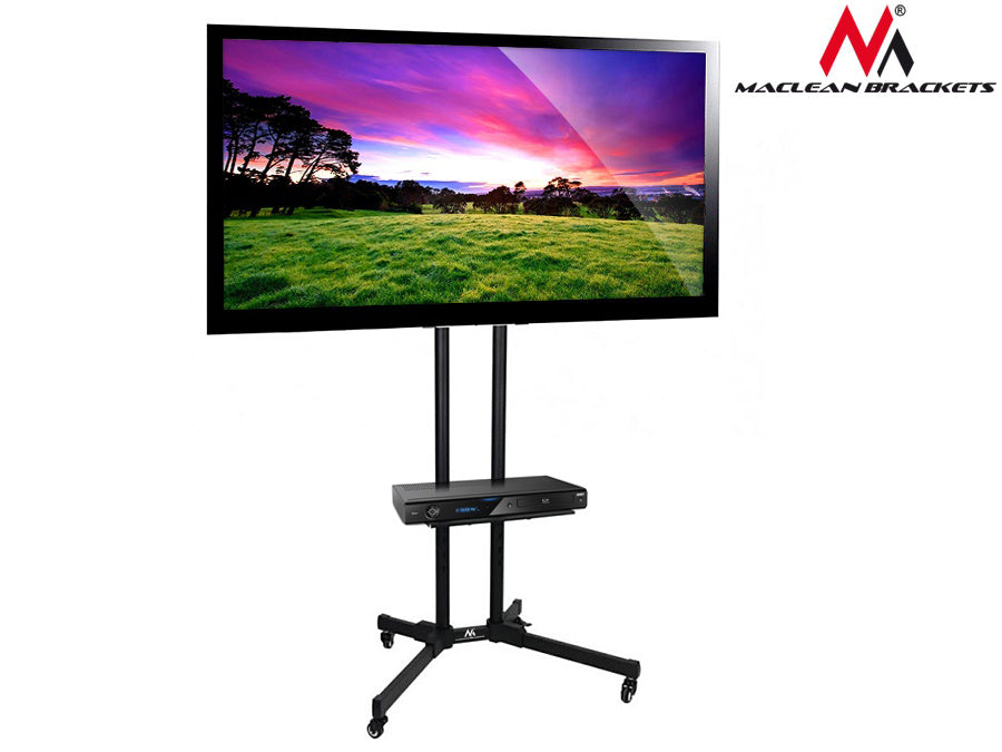 TV voet standaard met beugel op wielen  professionele tv tafel rolstoel max 55 kg VESA 600x400 Maclean MC-661