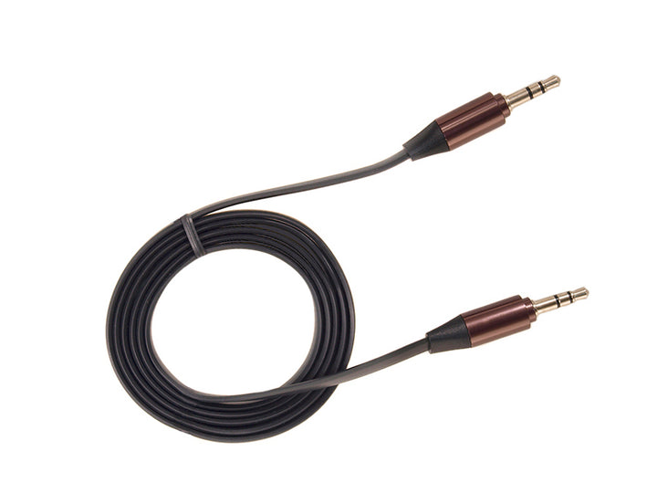 Audio Aux Kabel Jack 3.5-mm zwart 1m compatibel met alle audio-apparaten.