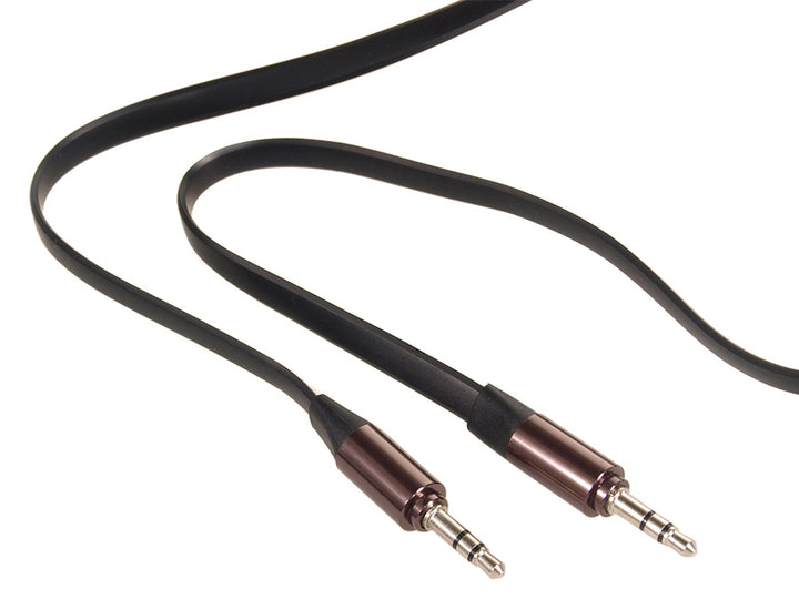 Câble Audio Aux Jack 3,5 mm noir 1 m compatible avec tous les appareils audio.