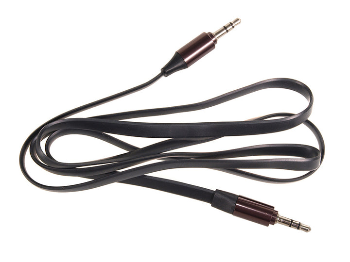 Audio Aux Kabel Jack 3.5-mm zwart 1m compatibel met alle audio-apparaten.