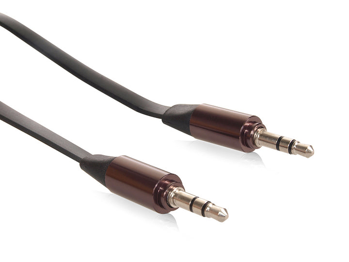 Audio Aux Kabel Jack 3.5-mm zwart 1m compatibel met alle audio-apparaten.