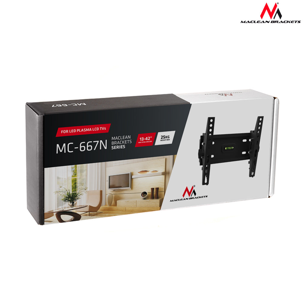 Support mural TV 23 - 42 pouces MC-667 Maclean Normes VESA : 50x50, 75x75, 100x100, 100x200, 200x200.