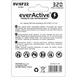 9V 6F22 320mAh Rechargeables everActive Professional
