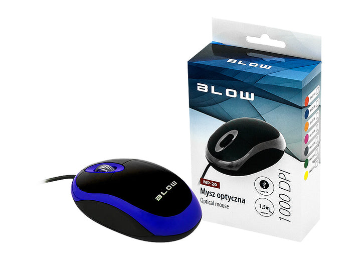 Souris filaire optique WIRED MP-20 BLOW USB 100DPI bleue