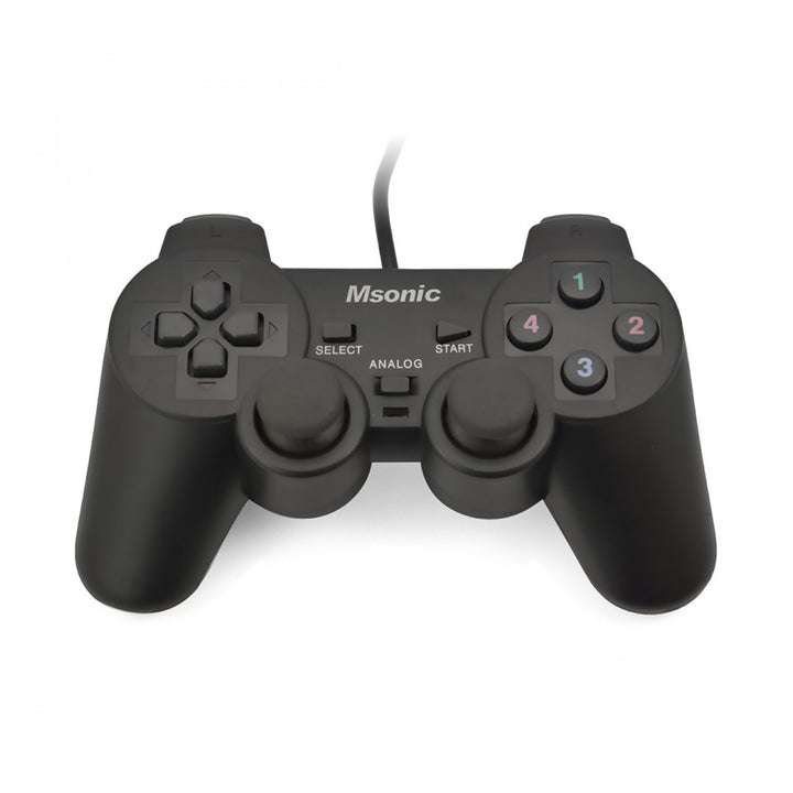 Gamepad Msonic MN3329BK zwart vibratiefunctie, 10 knoppen