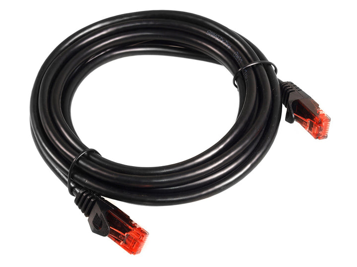 Câble réseau UTP LAN CAT6, terminé par des fiches RJ45, noir - 3m