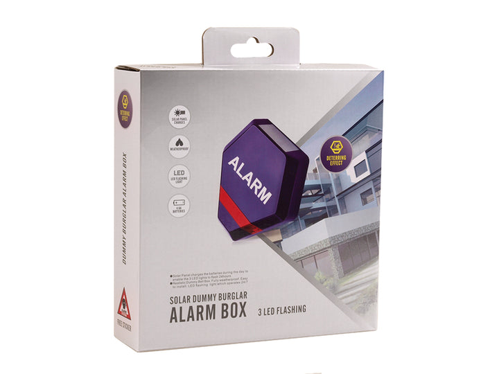 Draadloze, solar dummy alarm zilveren sirene DC3200 S 3x LED