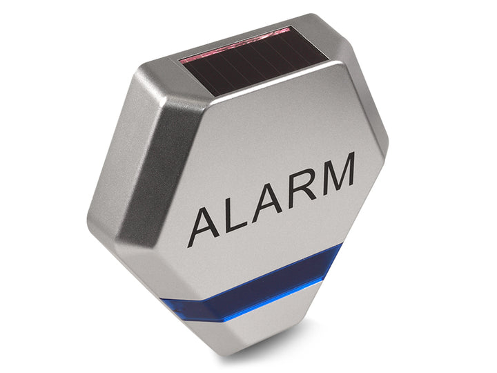 Draadloze, solar dummy alarm zilveren sirene DC3200 S 3x LED