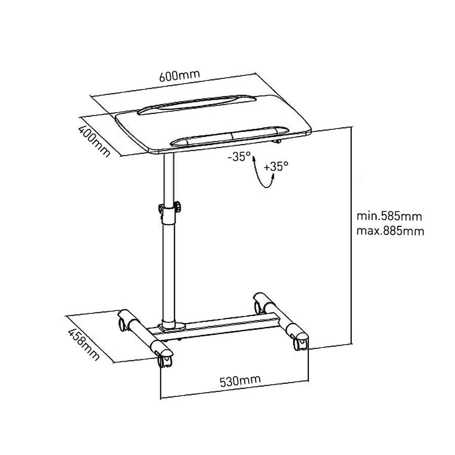 Trolley voor laptop, projector, overheadprojector MC-671