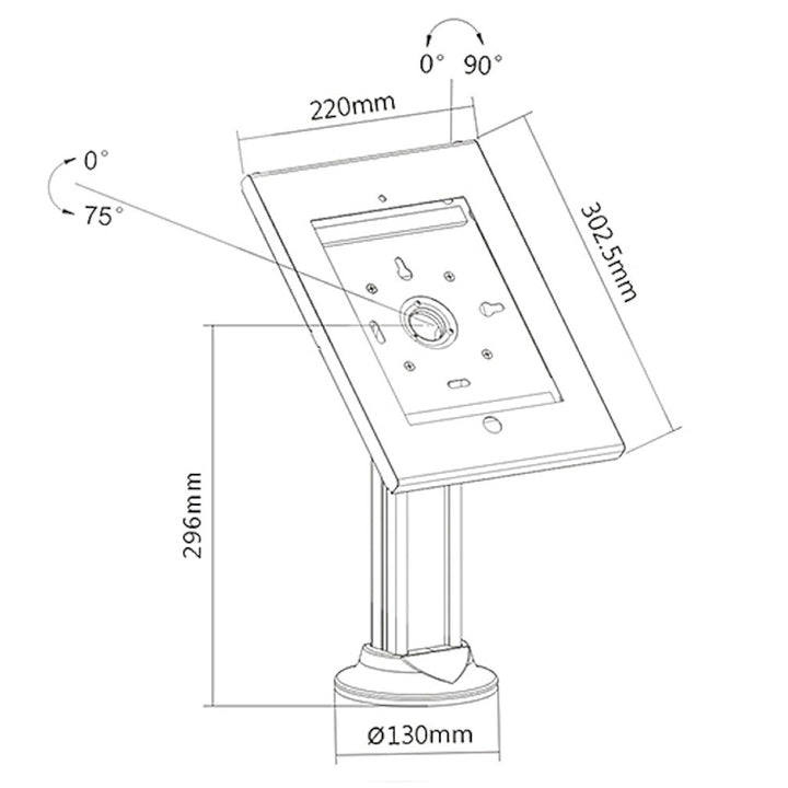 Displaystandaard voor tablet-pc met slot Maclean MC-677 - iPad 2/3/4 / Air / Air2