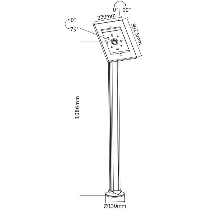 Support pour tablettes avec support MC678 Lock pour le Maclean MC-678