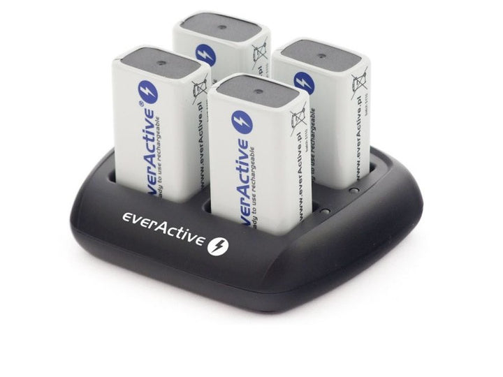 everActive NC-109 batterijlader voor 4x 9 volt 9V NiMH oplaadbare batterijen
