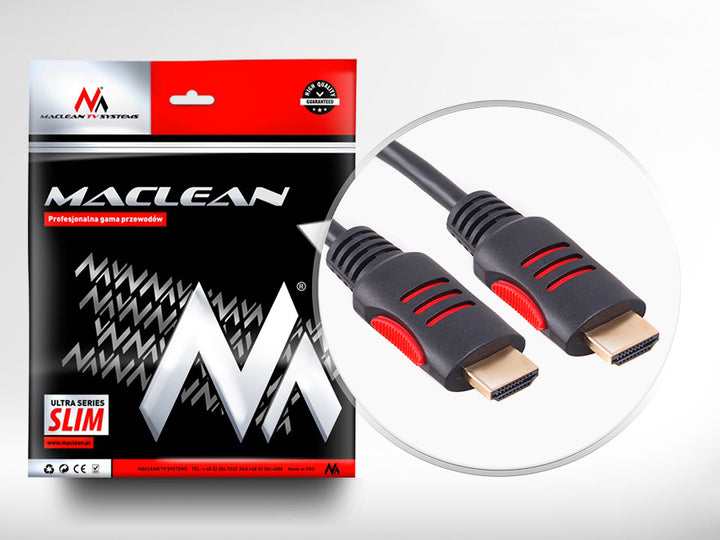 Câble HDMI-HDMI v1.4 30AWG Câble Maclean MCTV-814 5m