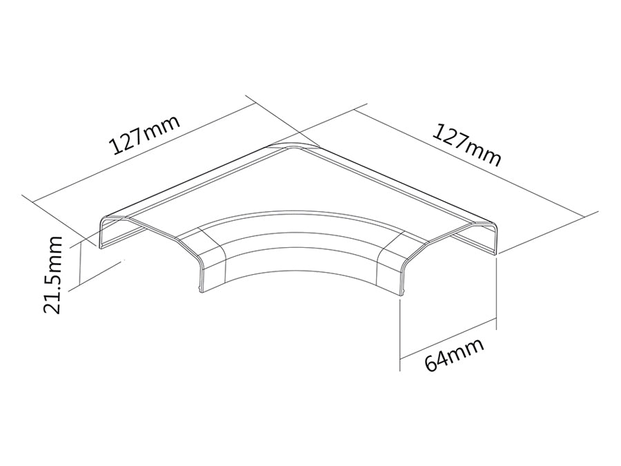 Cache pour câble système en plastique 127 x 127 x 21,5 mm Maclean MC-697 W