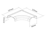 Afdekking voor kunststof systeemkabel 127 x 127 x 21,5 mm Maclean MC-697 W