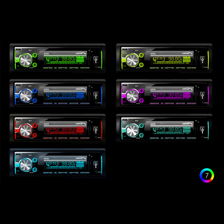 Autoradio Audiocore AC9720 B MP3/WMA/USB/RDS/SD ISO Bluetooth Multicolor, Technologie APT-X