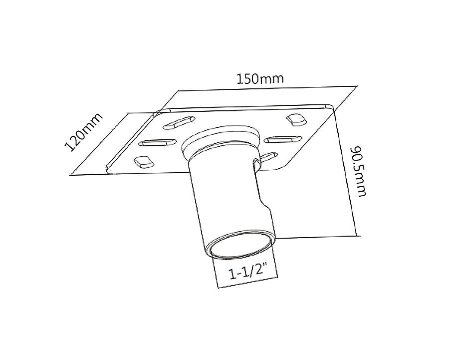 Maclean Plaat, voor montage van een TV beugel, PROFI MARKET SYSTEM, 50kg, MC-706