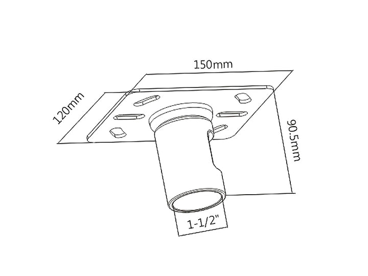Maclean Plaat, voor montage van een TV beugel, PROFI MARKET SYSTEM, 50kg, MC-706