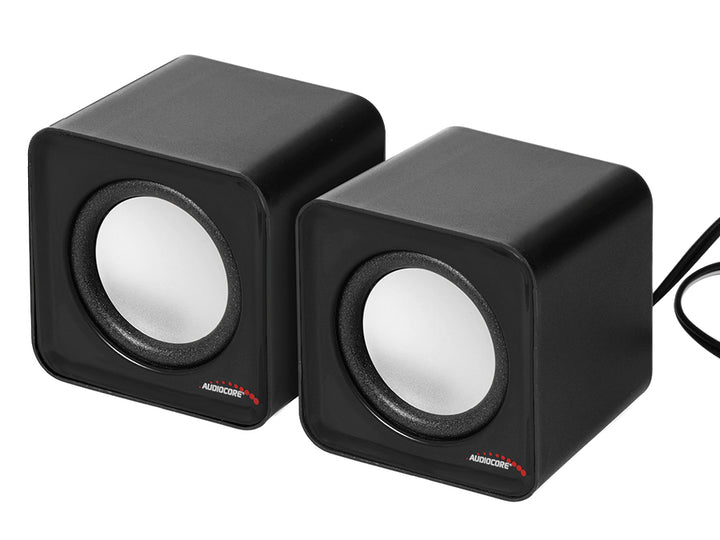 Haut-parleurs d'ordinateur 6W USB Argent&amp;Noir Audiocore AC870 B