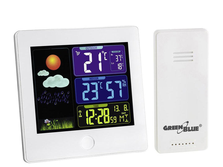 GreenBlue draadloos weerstation met DCF, wit, GB521W