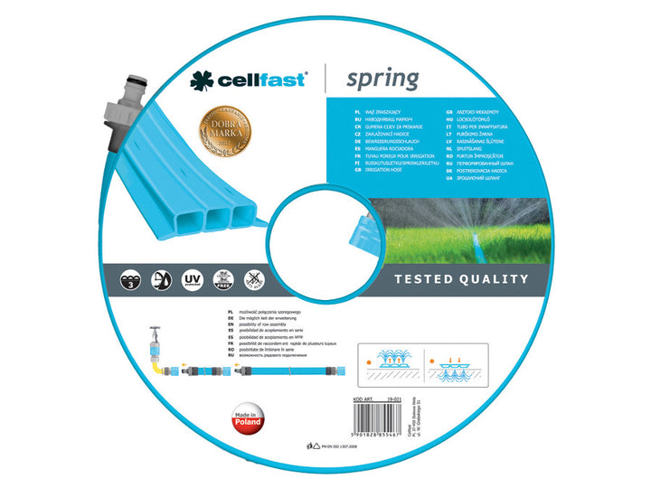 Tuinslang Cellfast Spring 15m, driekanaals sprinklerslang