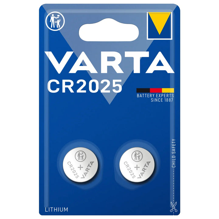 2x Varta CR 2025 lithiumbatterijen, hoge kwaliteit, 3V