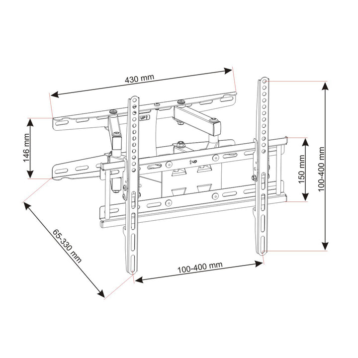 LCD/LED 23-60" 45kg ADUX150 ART LCD/LED beugel met verticale en horizontale verstelling