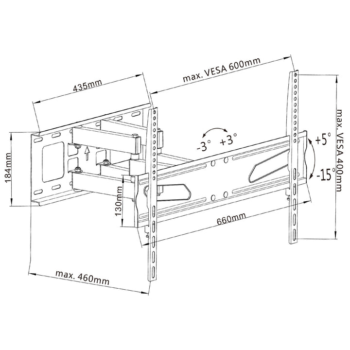 Support mural Support mural Maclean TV LCD LED 37-70" 40 kg