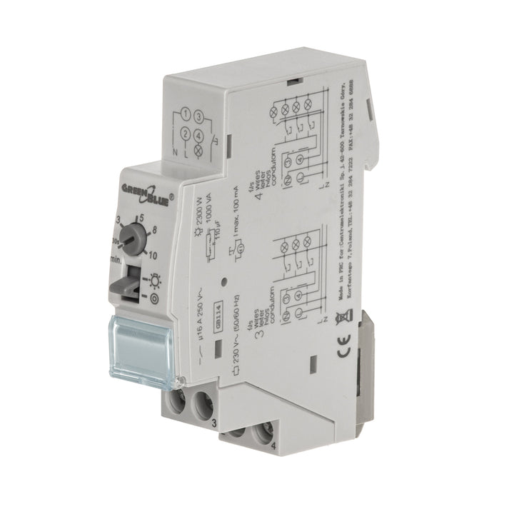 Trappenhuisverlichting Tijdschakelaar Programmeerbare din-rail mechanische  GreenBlue GB114