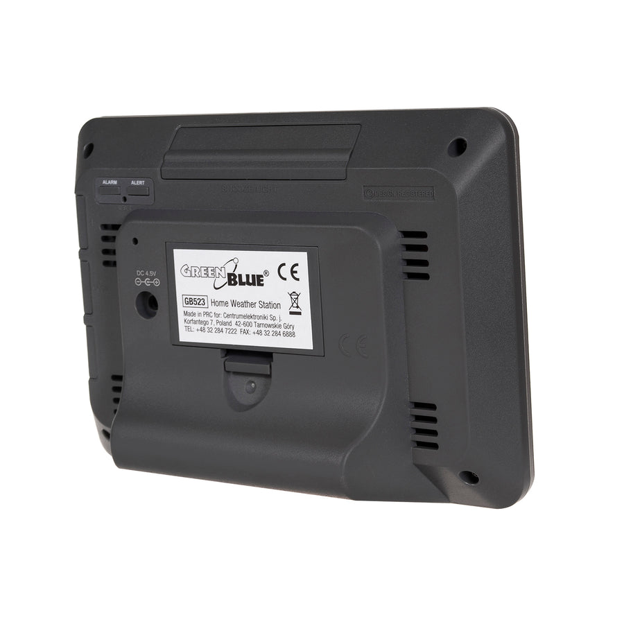 GreenBlue GB 523 Weerstation DCF Alarm Weergave Binnen Buiten Sensor Temperatuur Vochtigheid