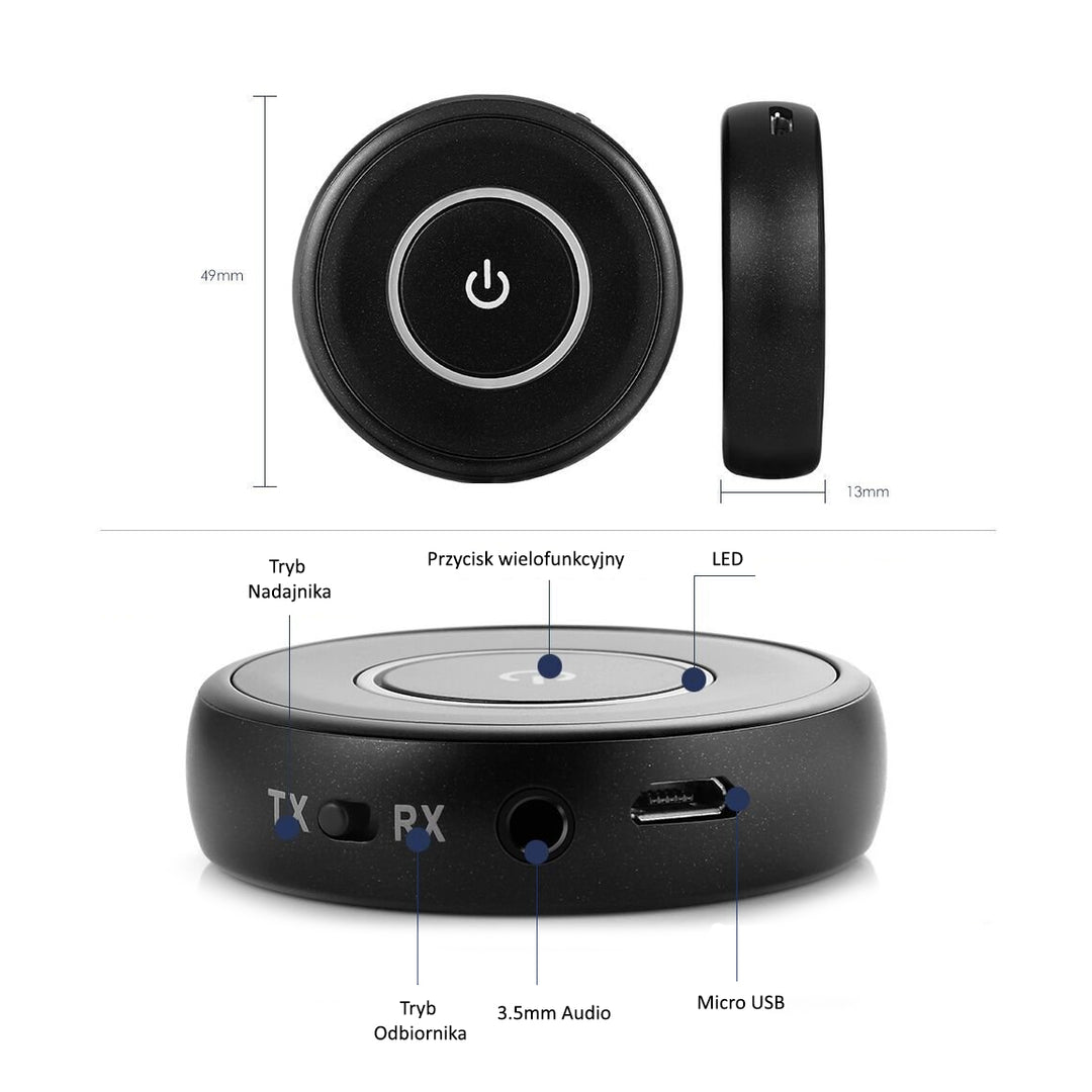 Audiocore AC820 Adaptateur Bluetooth 2 en 1 Émetteur Récepteur 5.0 A2DP Sans Fil Apt-X