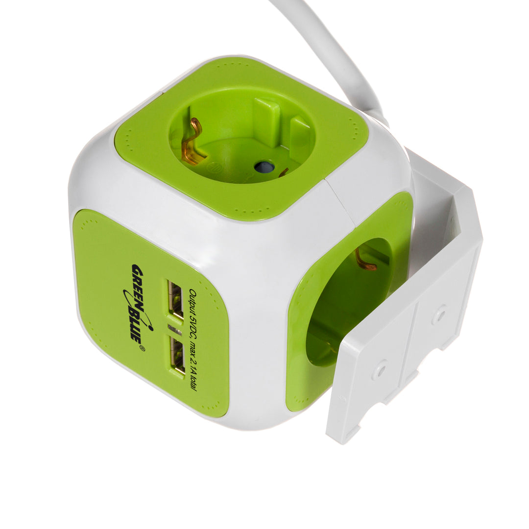 GREENBLUE MagicCube 4x prises 2x connexion USB 1,4m