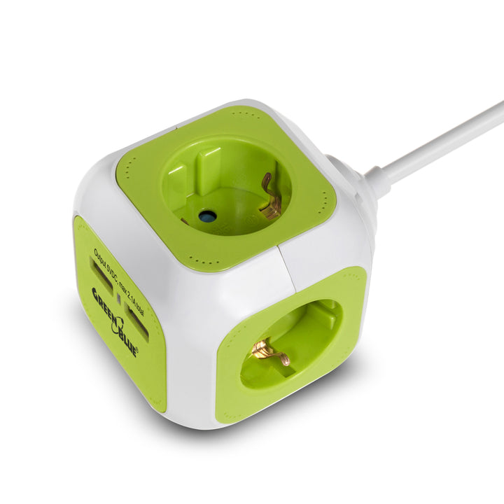 GREENBLUE MagicCube 4x prises 2x connexion USB 1,4m