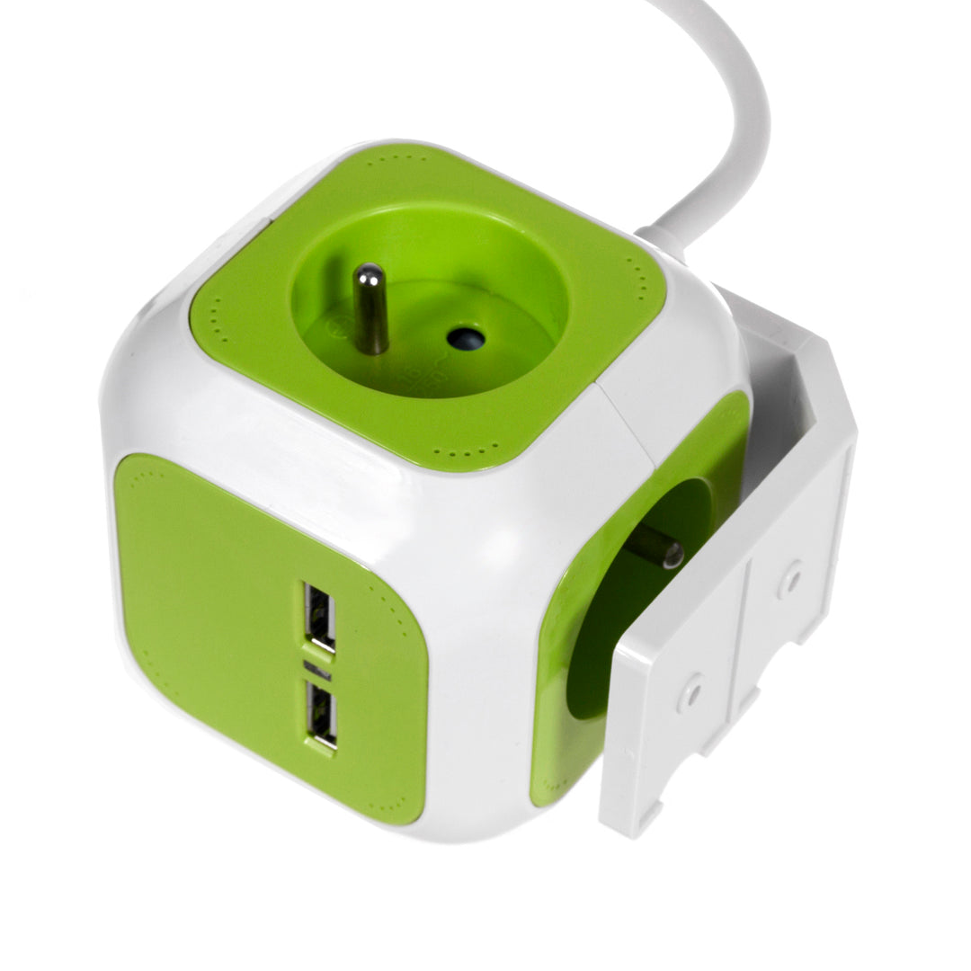 GreenBlue MagicCube 4x prises 2x connexion USB 1,4m avec broche terre (BE)