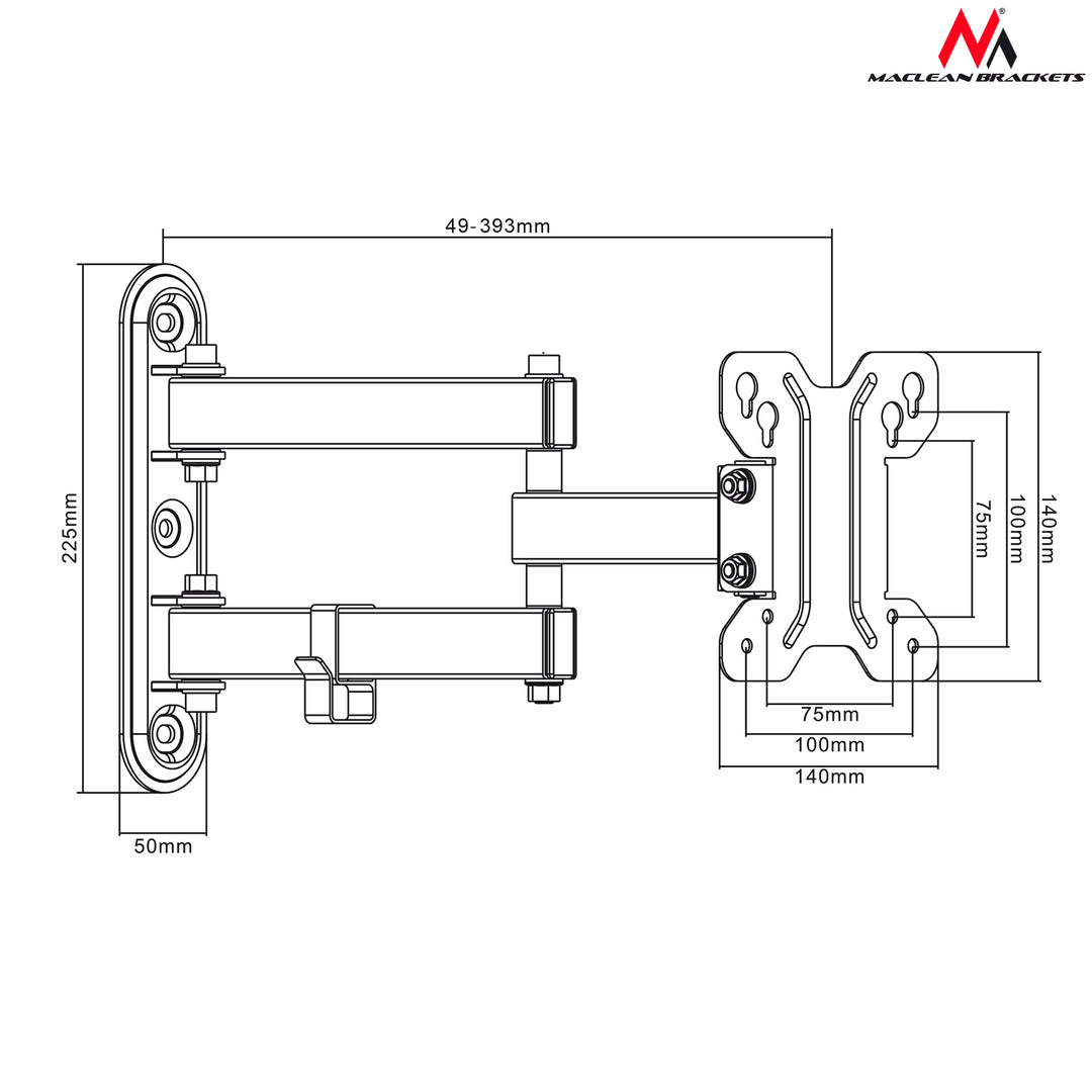 Support mural Support mural Maclean TV LCD LED 13-23" 30 kg MC-648