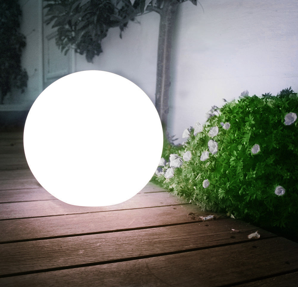 Solar LED tuinlamp Grote bol GB166 25x25x58cm, wit