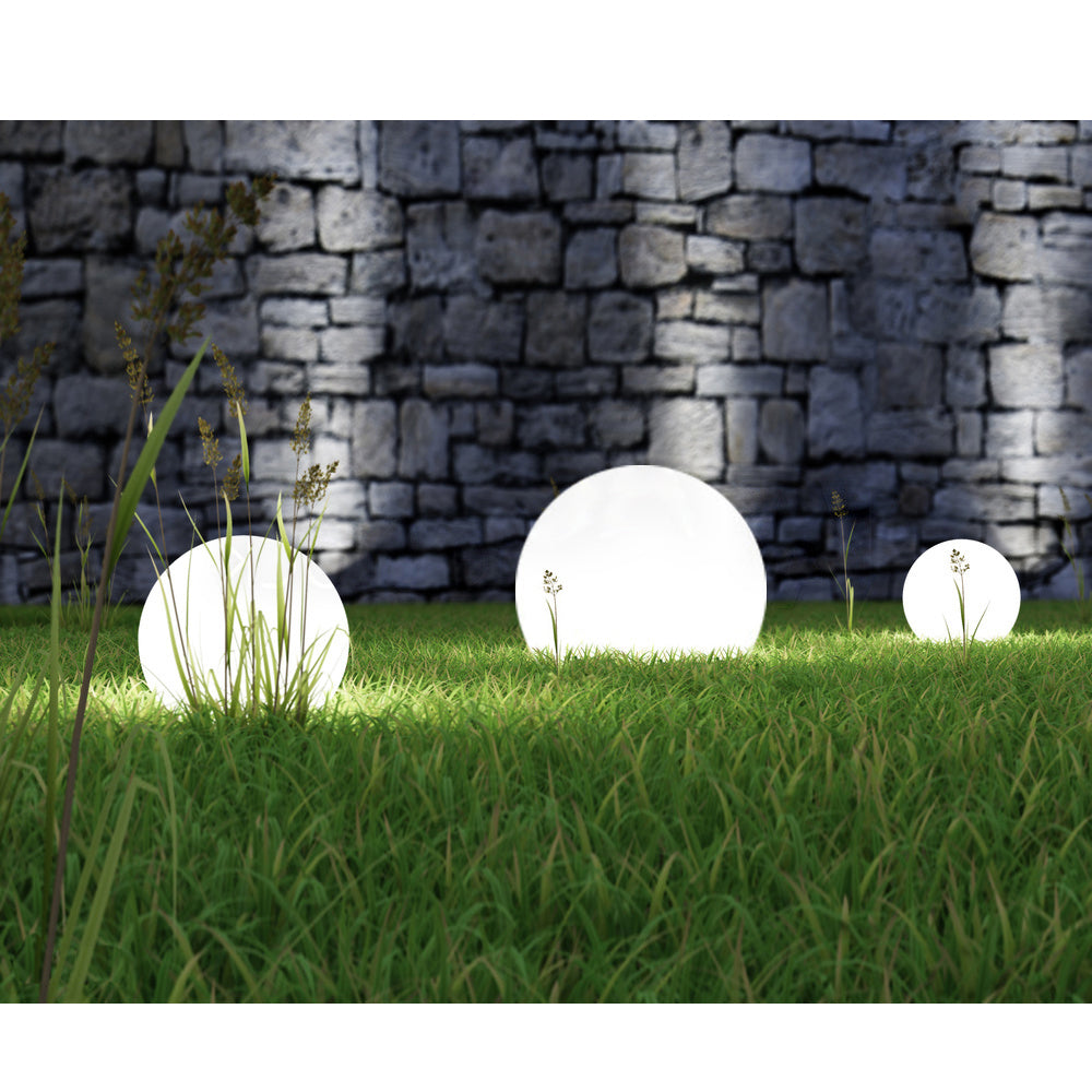 Solar LED tuinlamp Grote bol GB166 25x25x58cm, wit