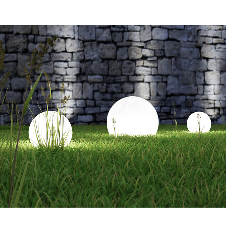Solar LED tuinlamp Grote bol GB166 25x25x58cm, wit