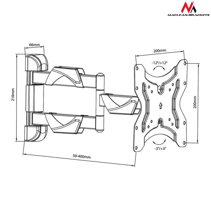 Support mural Support mural pour TV 13-42" LCD LED TV 25 kg MC-742, Maclean