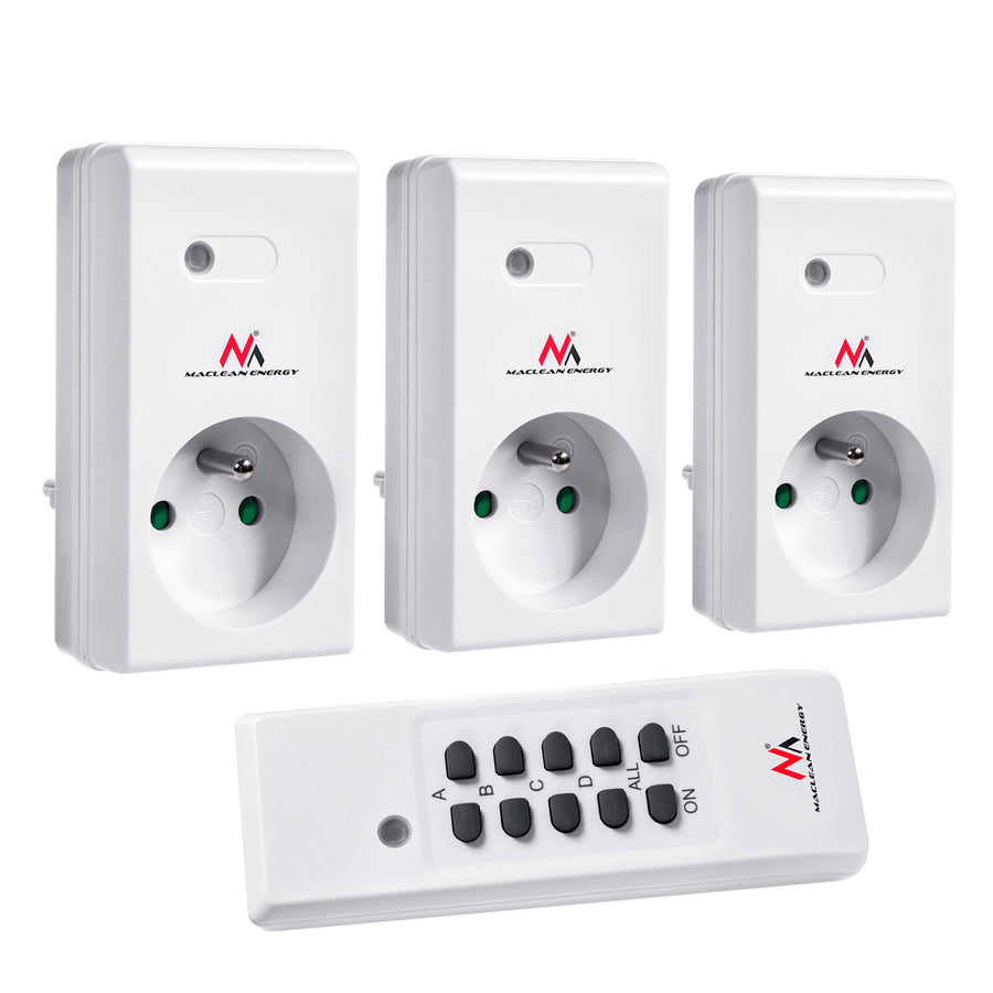 Maclean Energy MCE153 Set van Netwerkcontactdoos op afstand