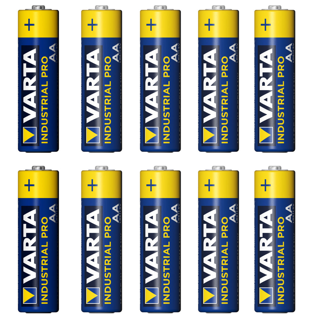 10 x KRACHTIGE VARTA INDUSTRIAL AA alkalinebatterijen 10x LR6/AA-batterijen Varta Industrial