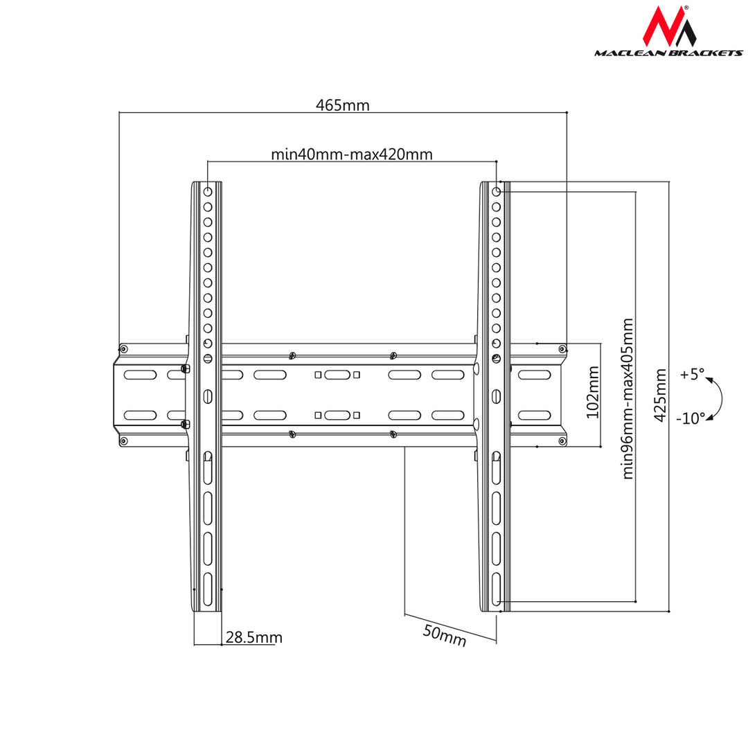 Muurbeugel Maclean 32-70" LCD LED TV 35 kg Maclean MC-748