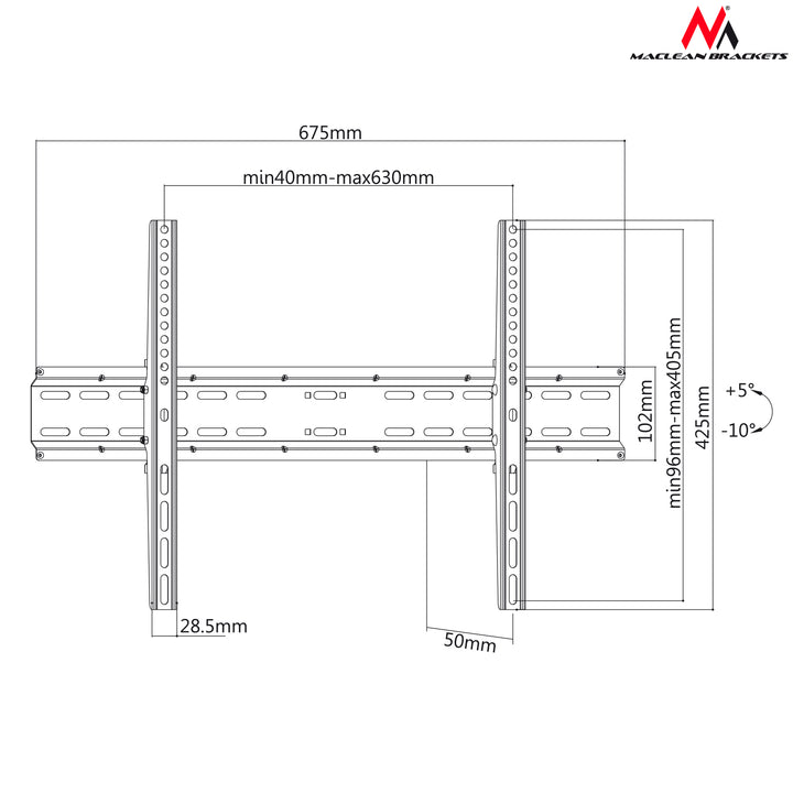 Support mural Maclean TV LCD LED 37-70" 35 kg Maclean MC-749