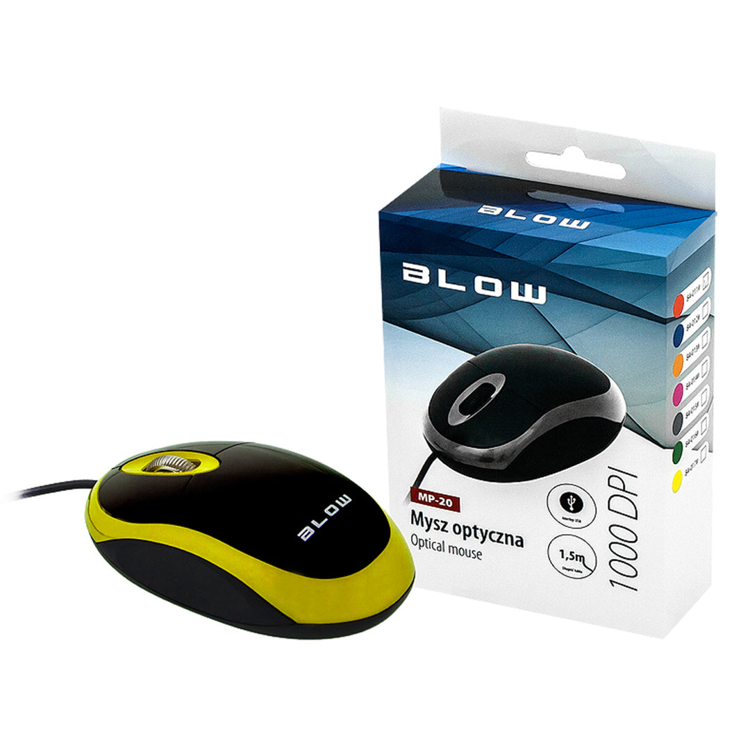 Souris filaire optique WIRED MP-20 BLOW USB 100DPI bleue