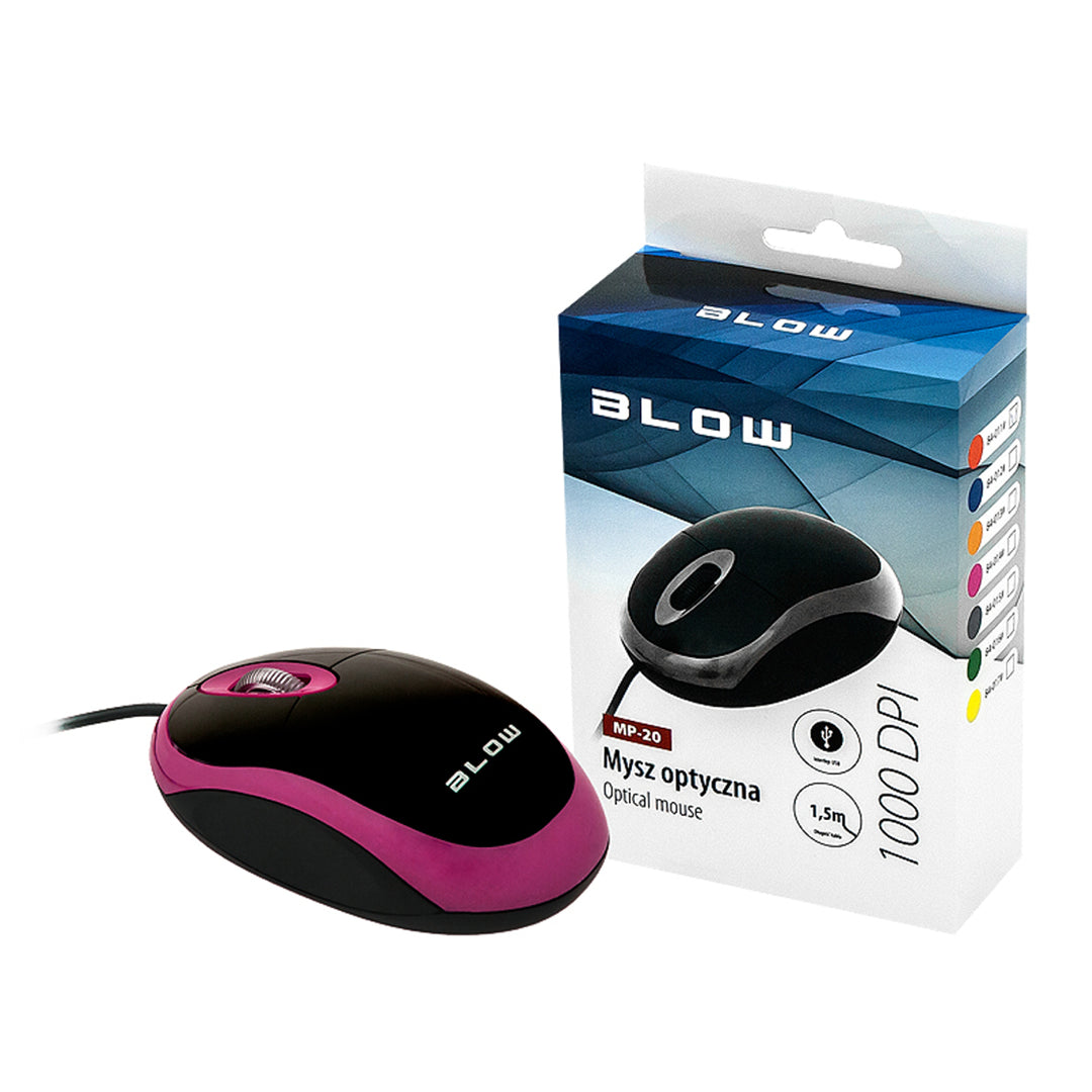 Souris filaire optique WIRED MP-20 BLOW USB 100DPI bleue