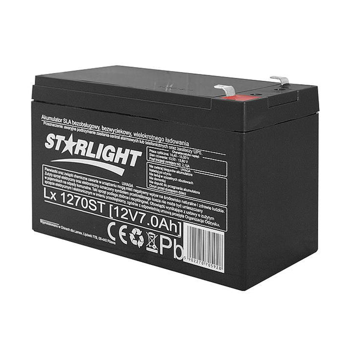 Gelbatterij LX1270 12 V 7 Ah onderhoudsvrij AGB