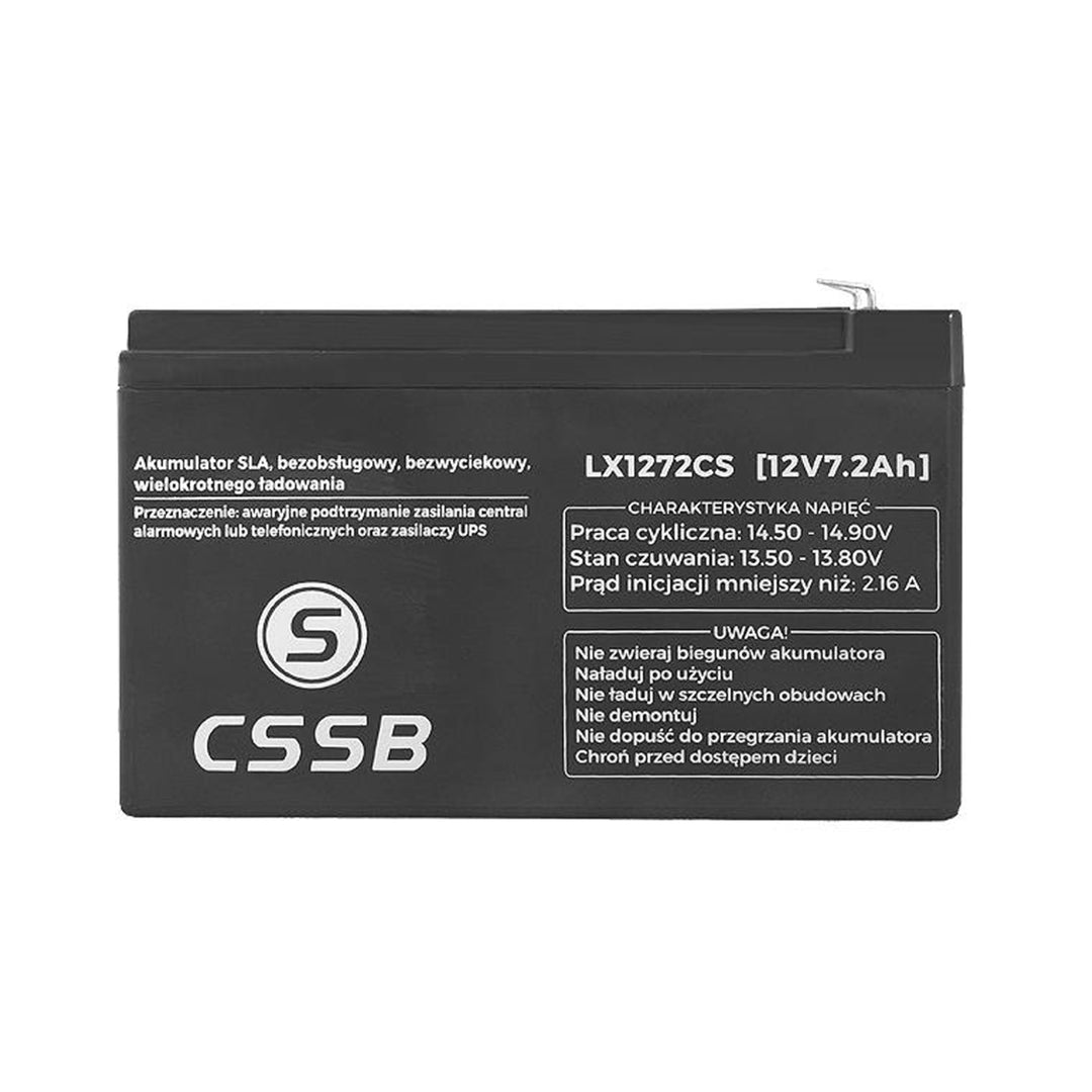 Gelbatterij 12V 7.2Ah oplaadbaar zonder lekkage en zonder onderhoud CSSB