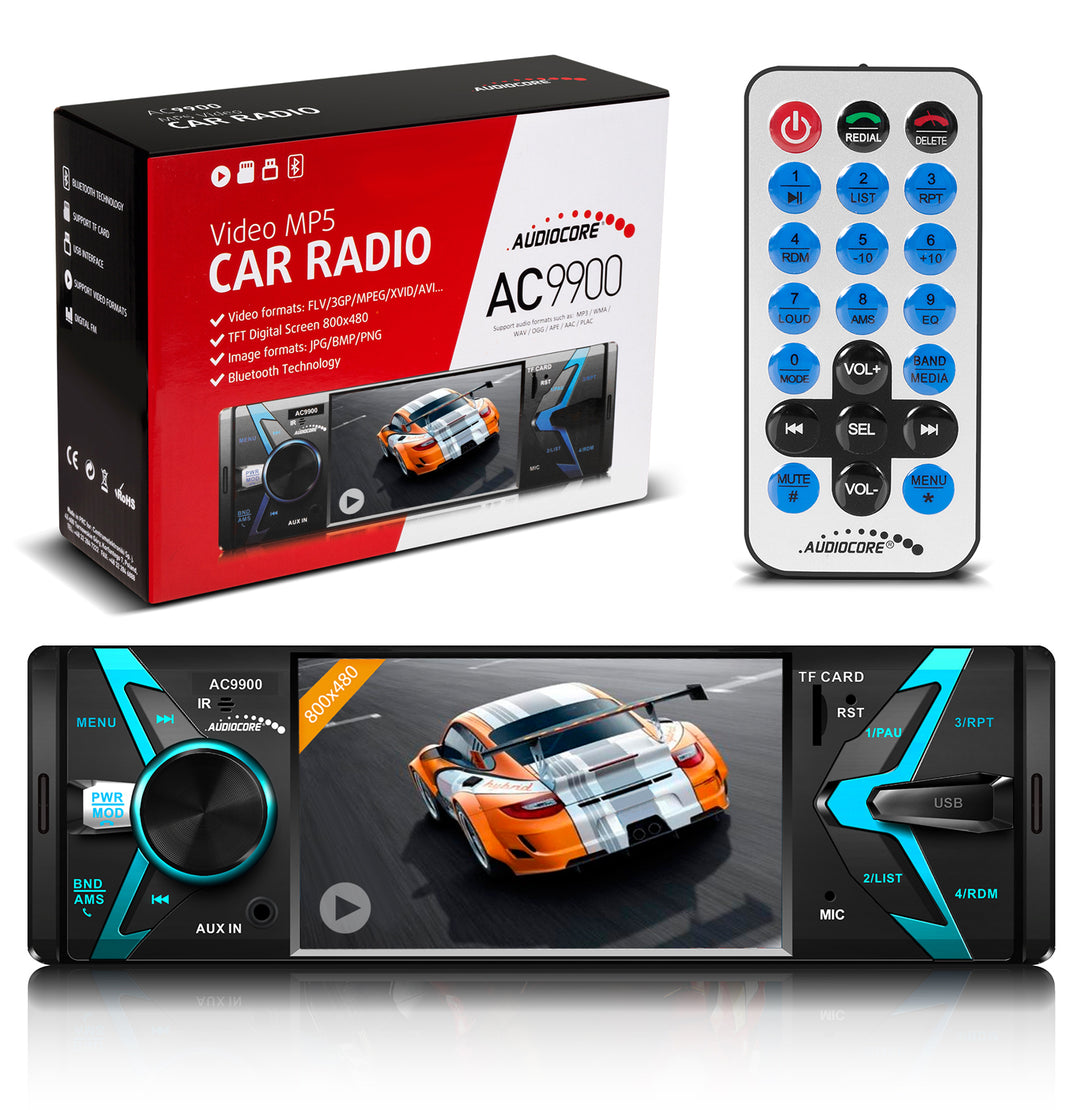 Audiocore AC9900 Autoradio avec écran Bluetooth USB/TF/SD