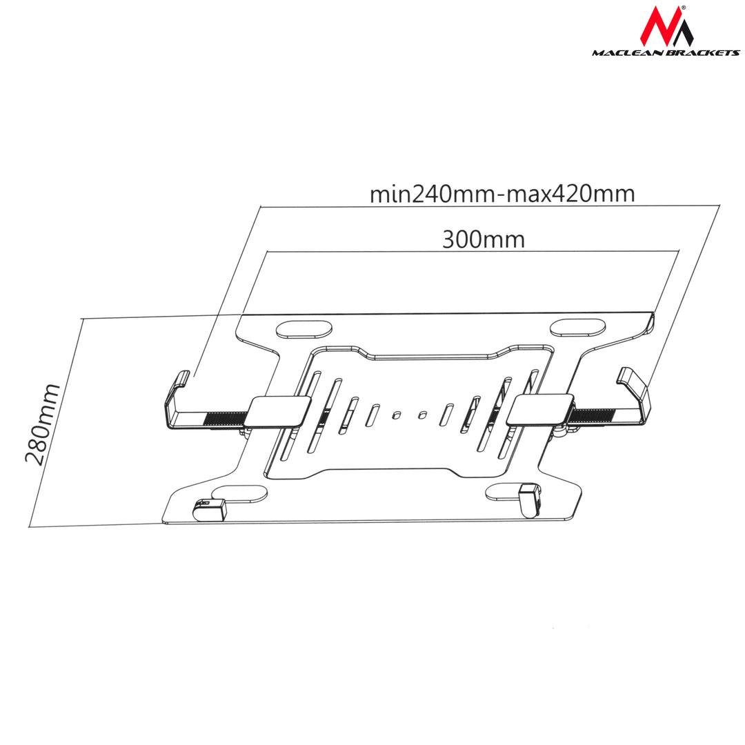 Support pour ordinateur portable de 23 à 42 cm - suppléments pour supports d'écran Maclean MC-764