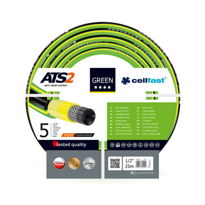 Cellfast groen 5-laags tuinslang ATS2 1/2" 25m